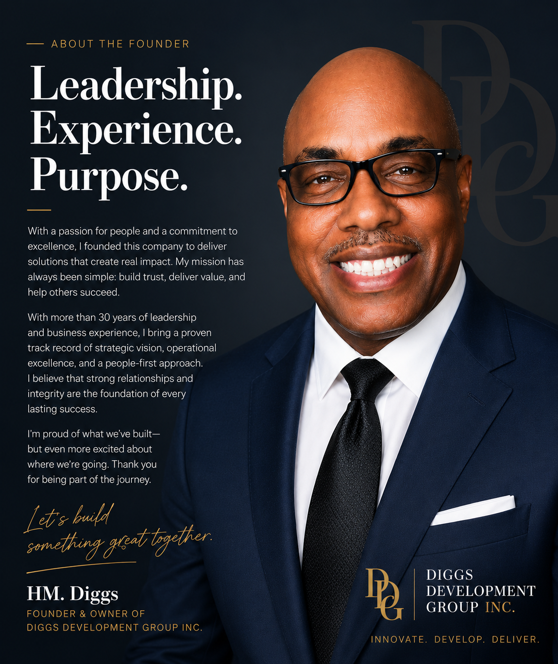 HM. Diggs, Founder & Owner of Diggs Development Group Inc.